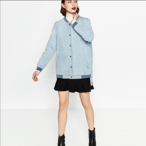 Zara Oversized Denim Bomber - Picture 6 of 9